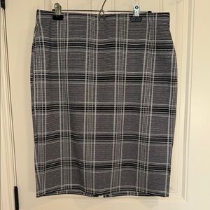 George Black and White Pencil Skirt Knee-Length Work Elastic Waist Women’s